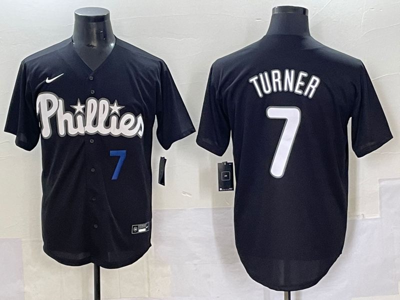 Men 2025 Philadelphia Phillies #7 Turner Black Fashion Nike MLB Jersey style 7092->philadelphia phillies->MLB Jersey